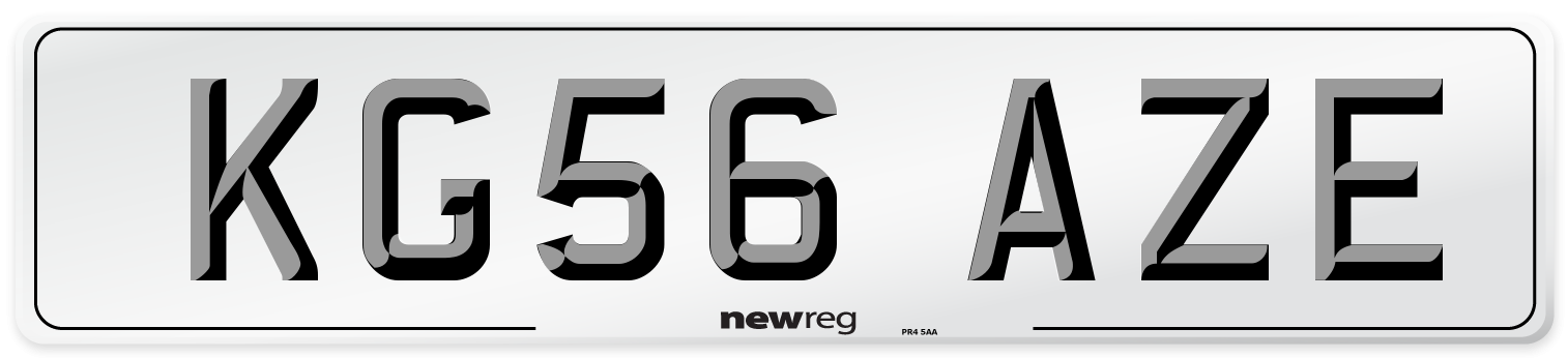 KG56 AZE Number Plate from New Reg